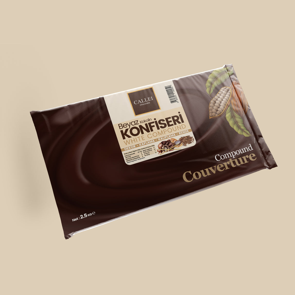 Calleï Professionele Witte Banketchocolade Compound - 2.5kg