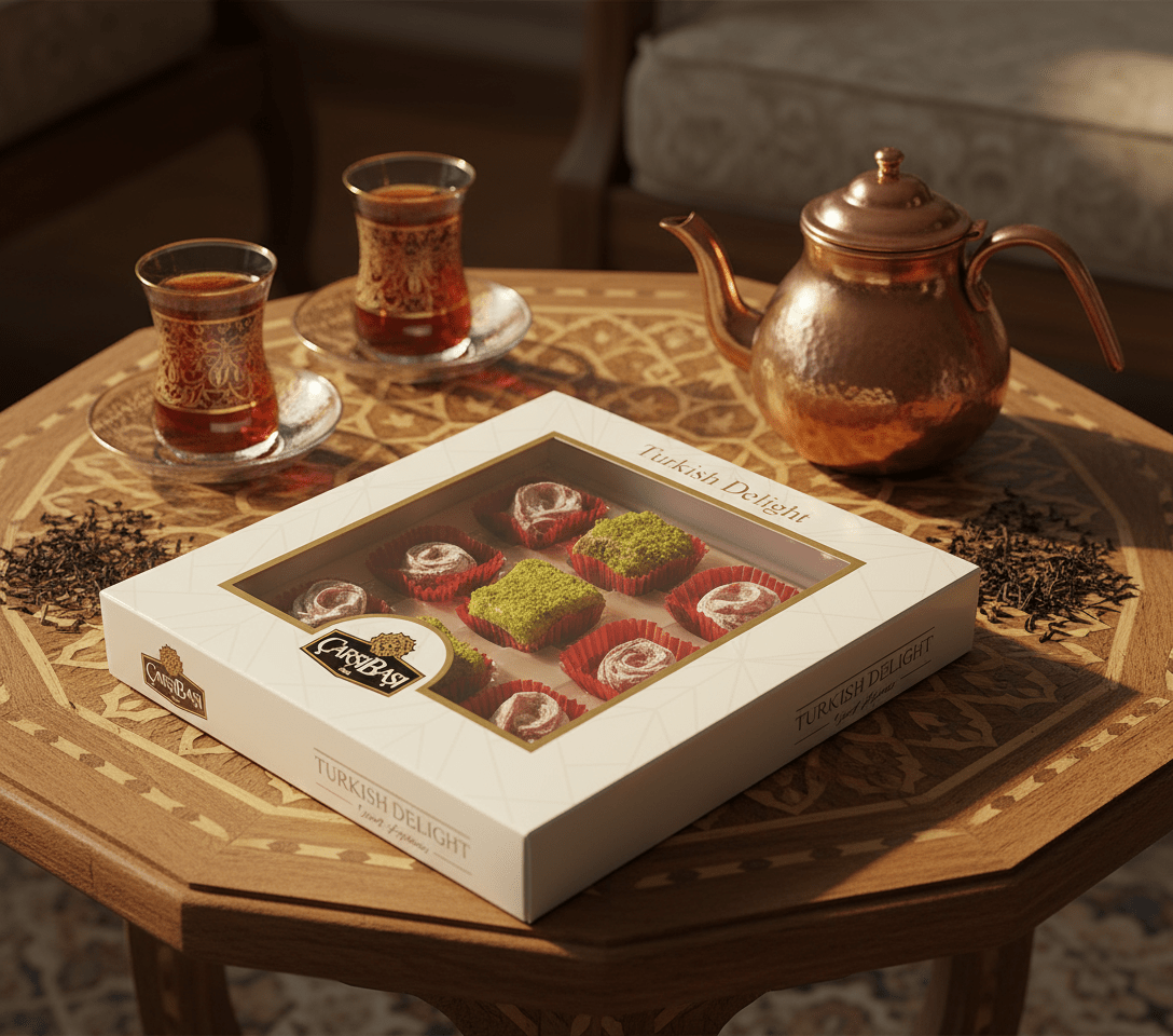 Carsibasi Premium Assorted Turkish Delight (Pistachio & Rose) - 180g Gift Box - TryAladdin