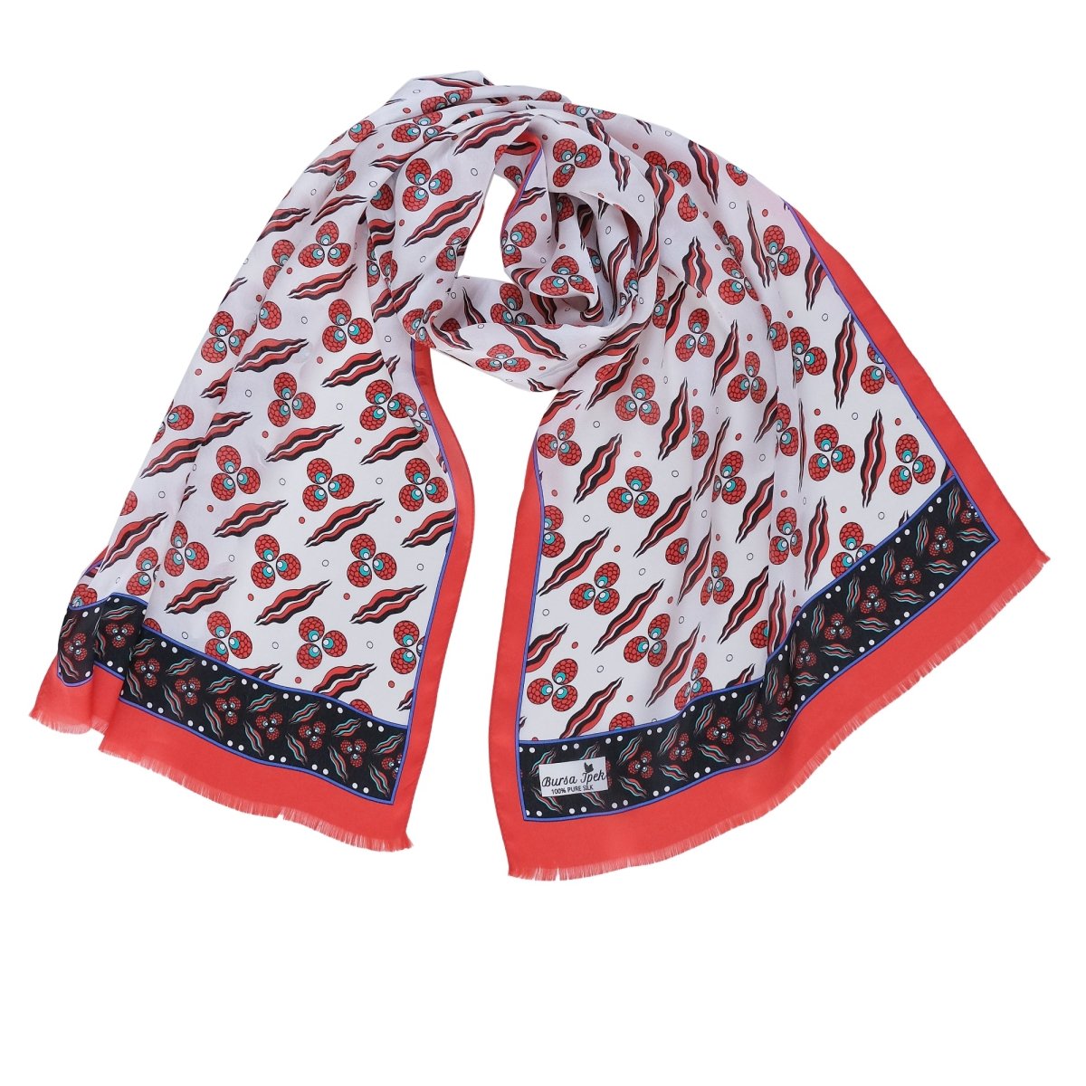 Cintemani Breathable Silk Scarf in Vibrant Red Color - TryAladdin