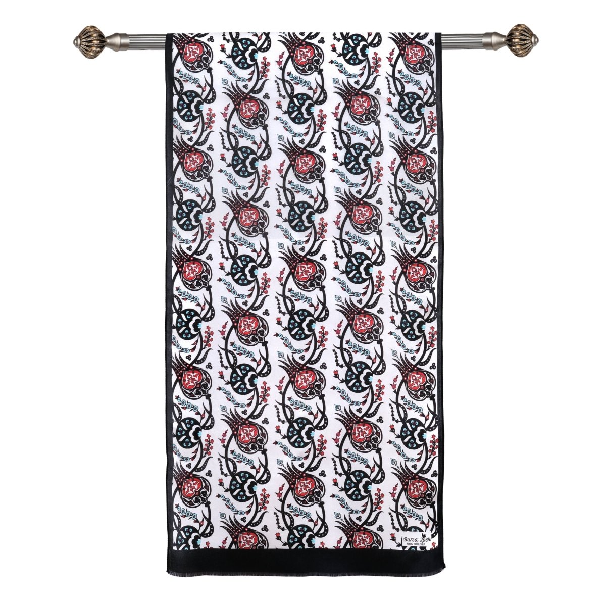 Sirali Lale Breathable Silk Scarf in Black Color - TryAladdin