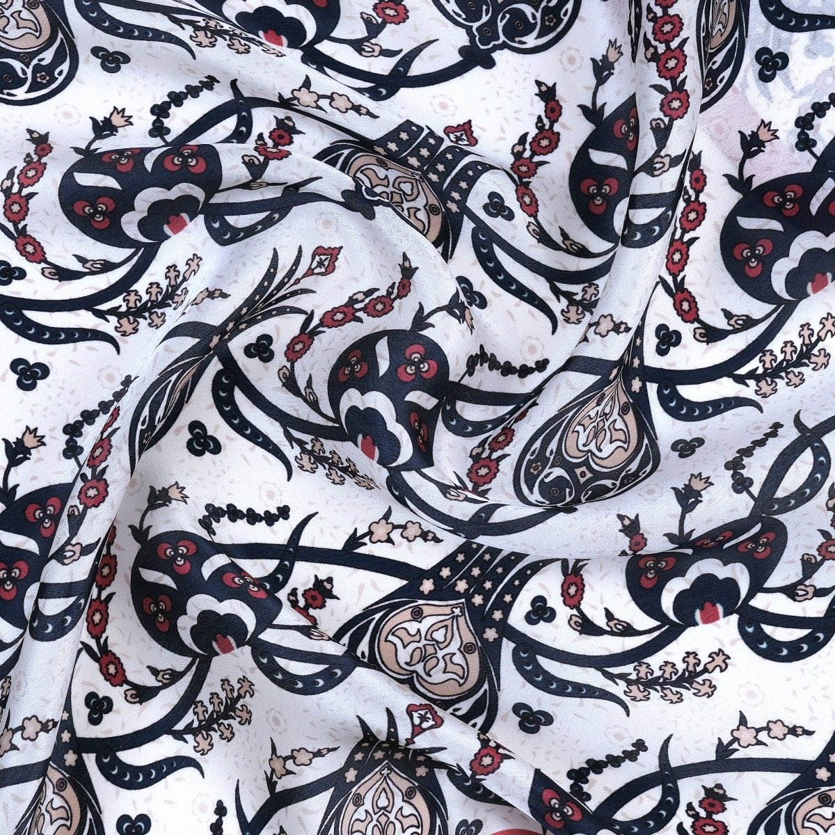 Sirali Lale Breathable Silk Scarf in Blood Red Color - TryAladdin