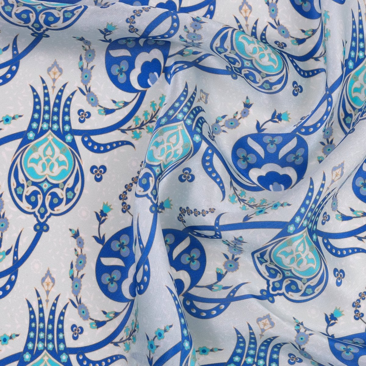 Sirali Lale Breathable Silk Scarf in Ink Blue Color - TryAladdin