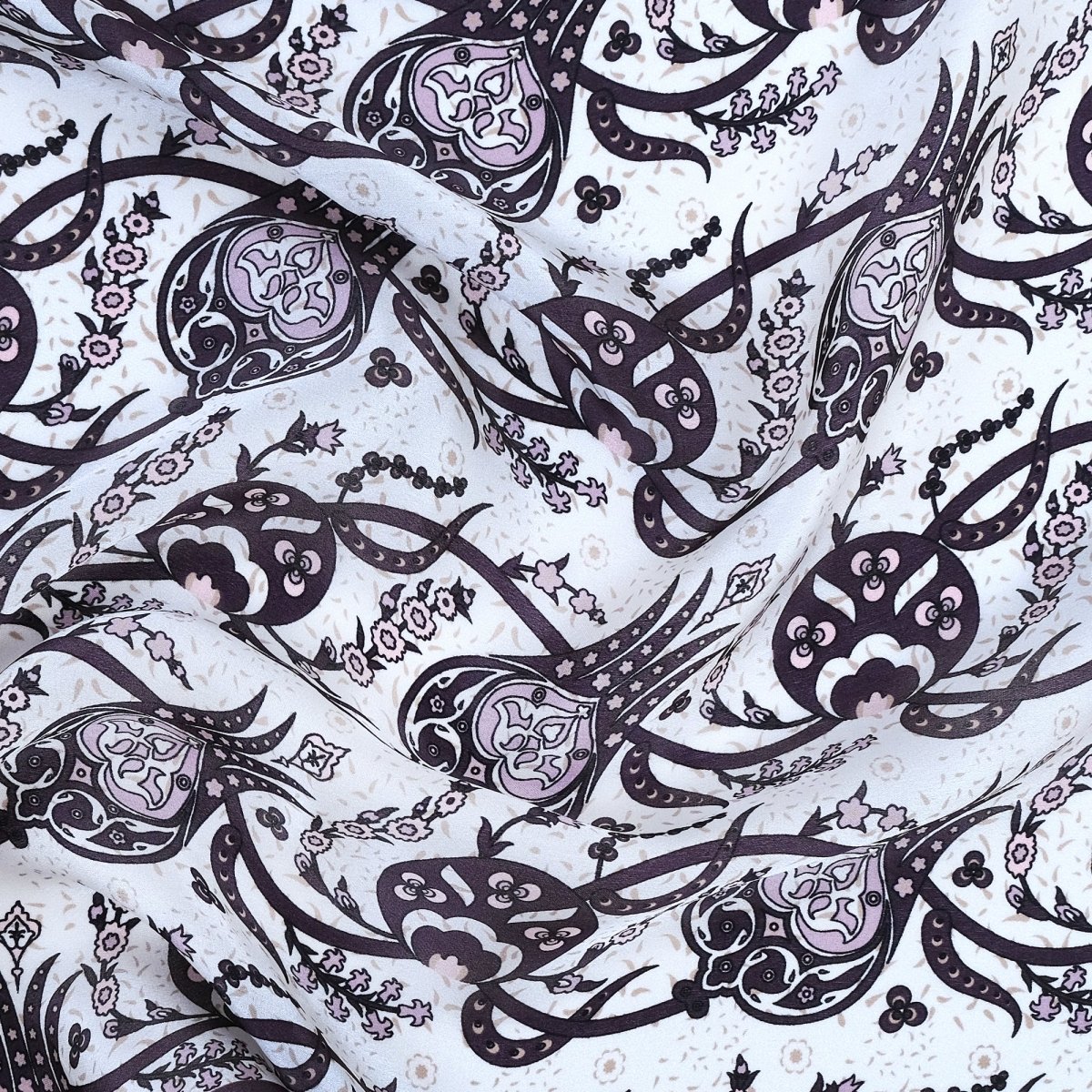 Sirali Lale Breathable Silk Scarf in Purple Taupe Color - TryAladdin