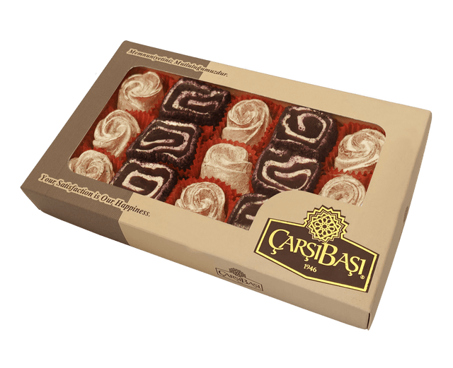 Carsibasi Premium Assorted Turkish Delight (Rose & Velvet Roll) - 350g Gift Box - TryAladdin