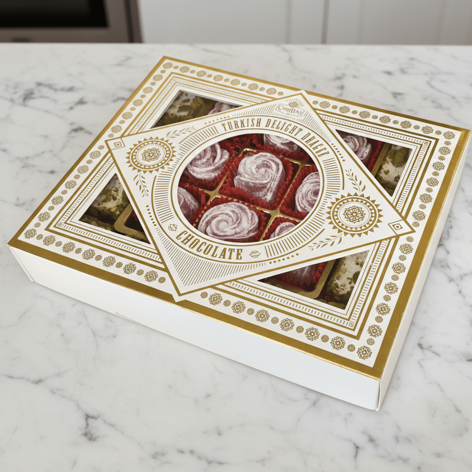 Carsibasi Premium Assorted Turkish Delight (Slivered Pistachio & Rose) - 500g Luxury Box - TryAladdin