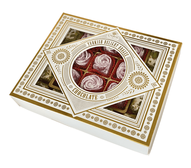 Carsibasi Premium Assorted Turkish Delight (Slivered Pistachio & Rose) - 500g Luxury Box - TryAladdin