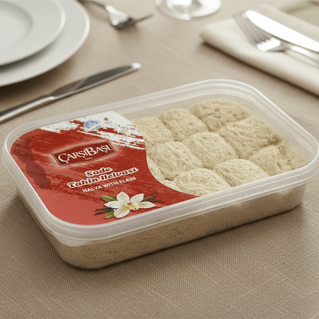 Premium Classic Plain Tahini Halva (Sade Helva) - 400g Block - TryAladdin