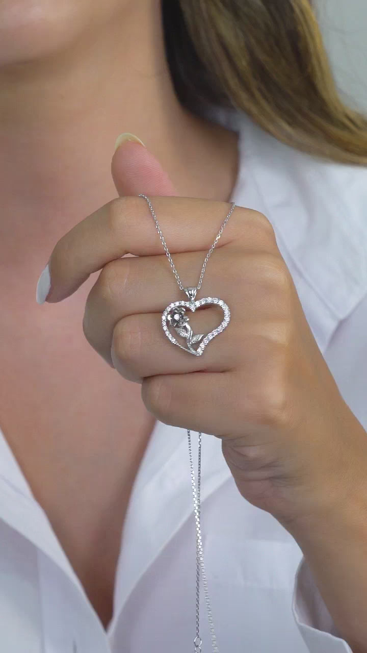 Taki | Collana d'argento con pietra Rosa del Mio Cuore, regalo di San Valentino