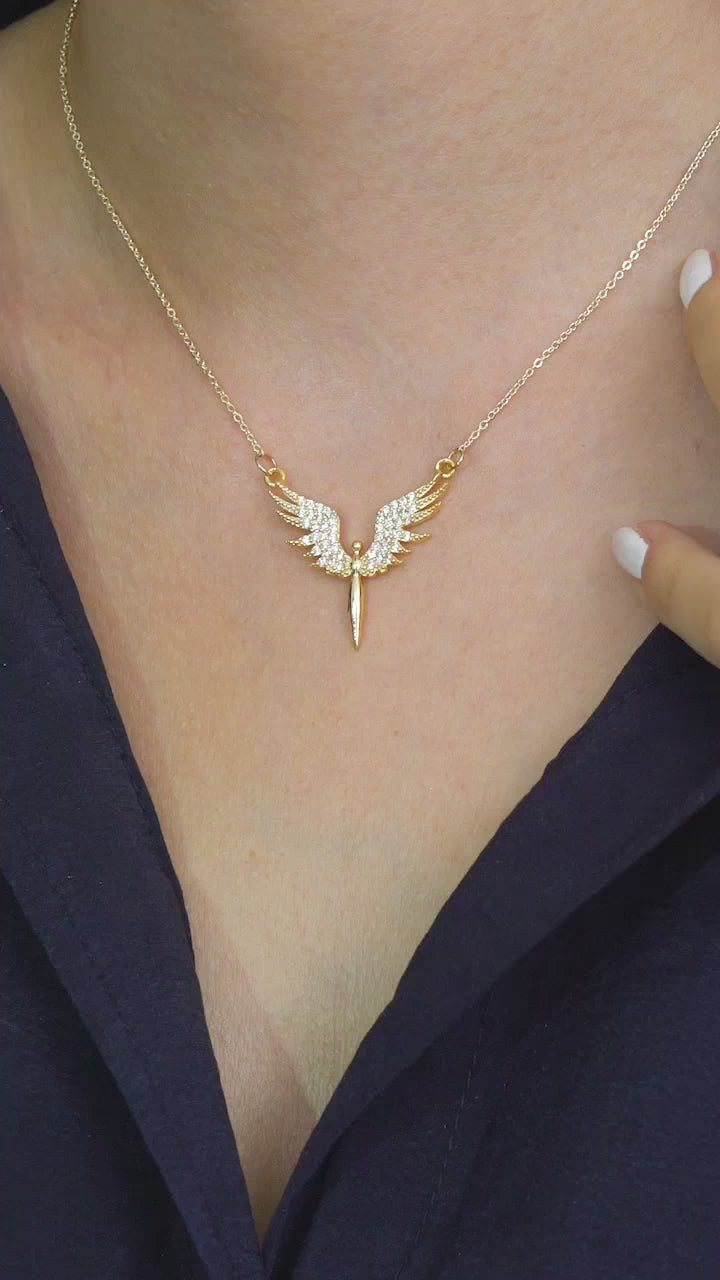 Taki | Collana da donna Michael Angel gialla con pietre placcate in oro