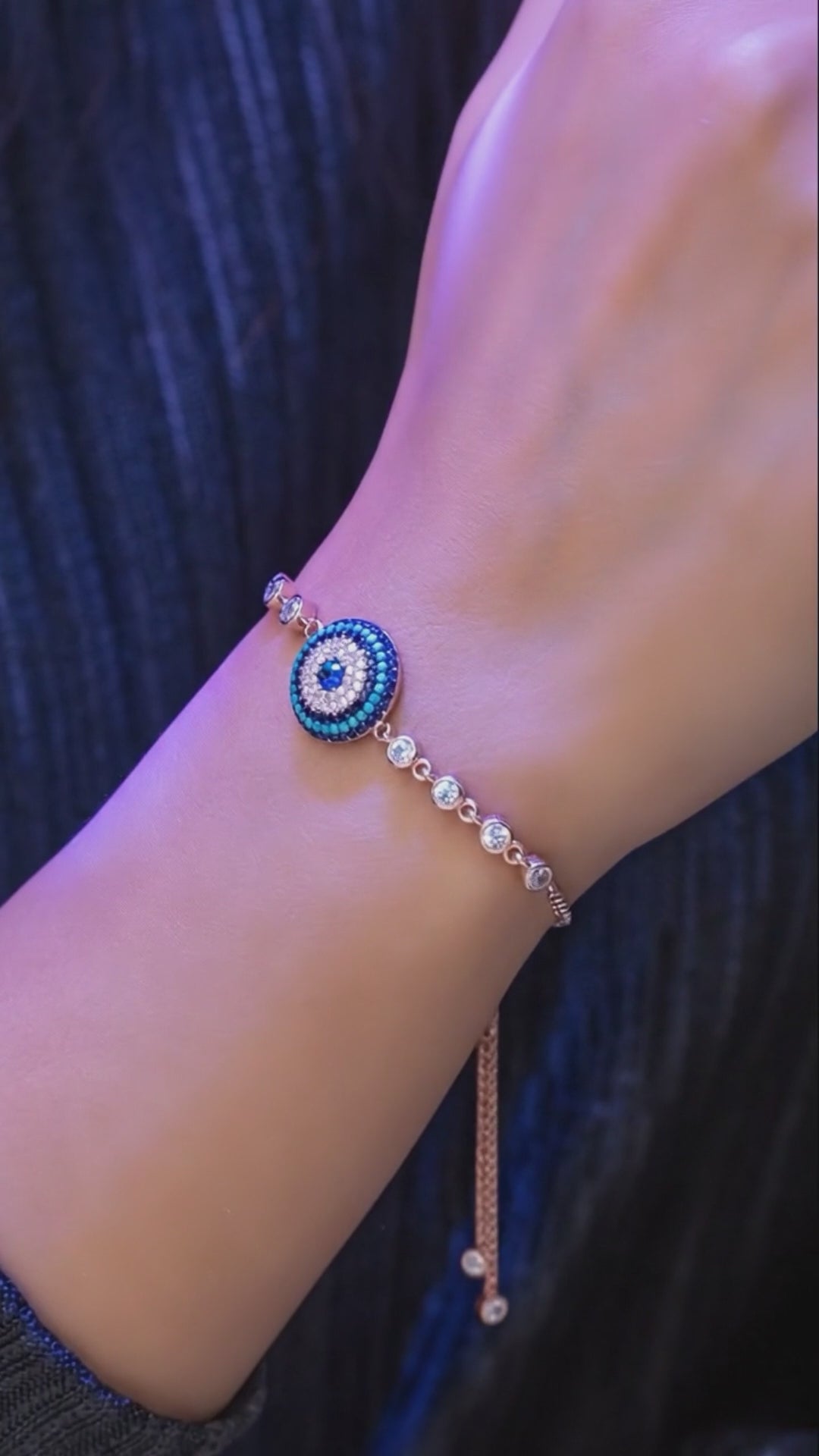 925 Sterlingsilber Rosenanhänger Armband - Roségold plattiert & verstellbar mit Zirkonsteinen