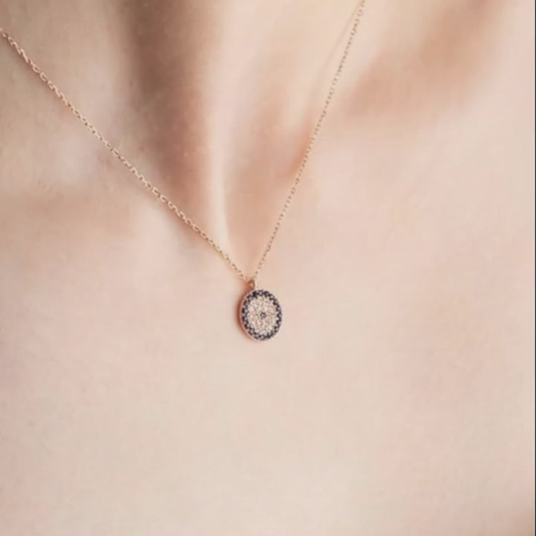 925 Sterlingsilber Roségold plattierte minimalistische Nazar Bösen Blick Halskette für Frauen | Eleganter Schutz & Charme Schmuck