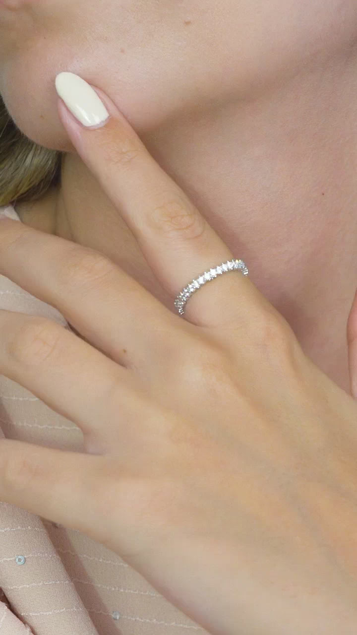 Taki | Anello in argento per signore a fila singola con pietra sottile 3 colori