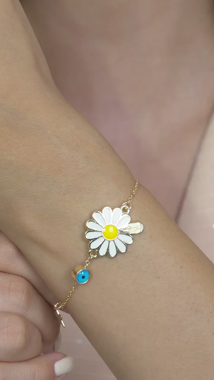 Taki | Bracciale Daisy con Occhio di Malocchio Nazar Personalizzato